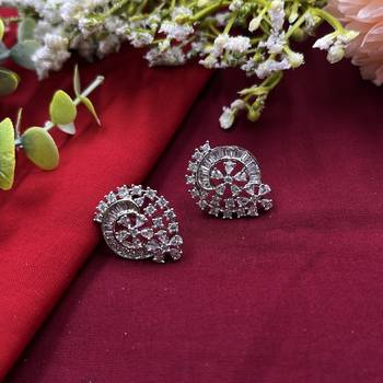 Sparkling american diamond crystal stud earrings 2