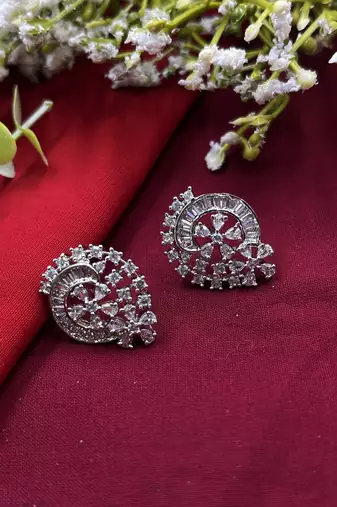 Sparkling american diamond crystal stud earrings