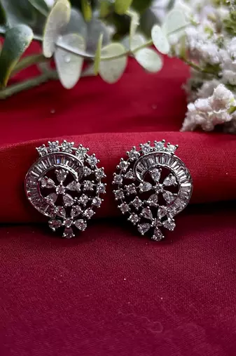 Sparkling american diamond crystal stud earrings