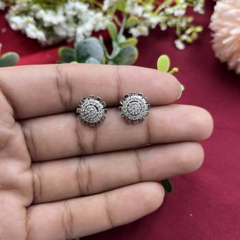 Stud earrings - round cz stud earrings - gift boxed 1