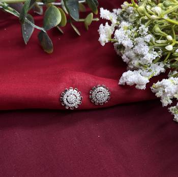 Stud earrings - round cz stud earrings - gift boxed 2