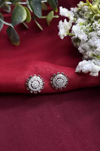 Stud earrings - round cz stud earrings - gift boxed