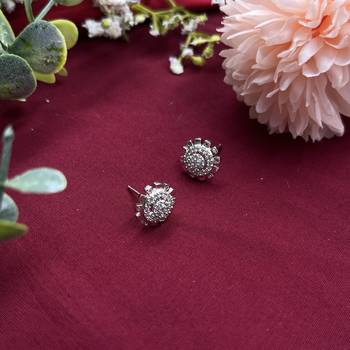 Stud earrings - round cz stud earrings - gift boxed 3