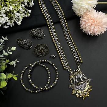 Elephant dual tone jewelry set of 5 for occasion like wedding, anniversary and other festival 1