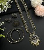 Elephant dual tone jewelry set of 5 for occasion like wedding, anniversary and other festival