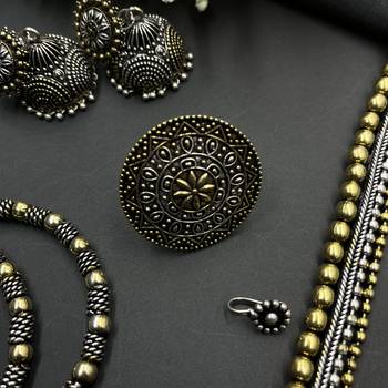 Elephant dual tone jewelry set of 5 for occasion like wedding, anniversary and other festival 3