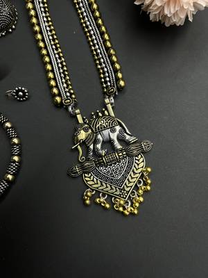 Elephant dual tone jewelry set of 5 for occasion like wedding, anniversary and other festival 4