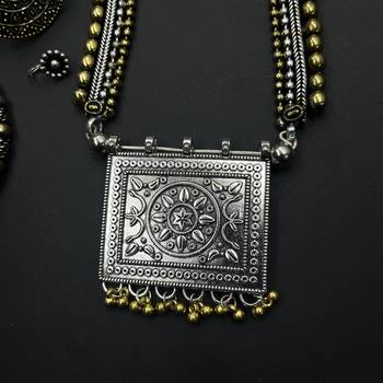 Indian oxidized dual tone handmade bridal jewelry combo set 3