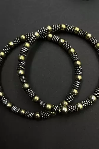 Indian oxidized dual tone handmade bridal jewelry combo set