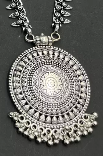Oxidized indian silver jewelry set - navaratri, eid , diwali festive jewellery