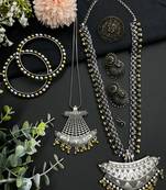 Indian handmade oxidized dual tone jewelry combo set of 6