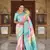  Turquoise Color Banarasi Silk Saree
