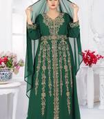 Moroccan Kaftan Arabic Abaya Maxi Hand Beaded Caftan Farasha Floor Length Party Wear Wedding Gown