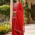 Women red silk blend embroidered straight kurta palazzo with dupatta