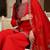 Women red silk blend embroidered straight kurta palazzo with dupatta