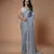 Blue beads work beautiful saree