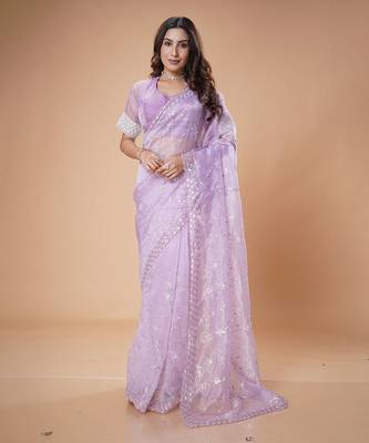 Purple elegant saree 1