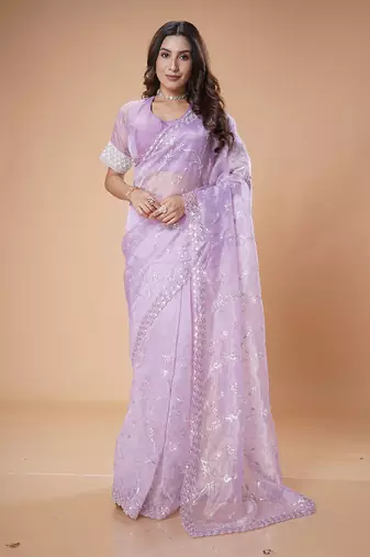 Purple elegant saree
