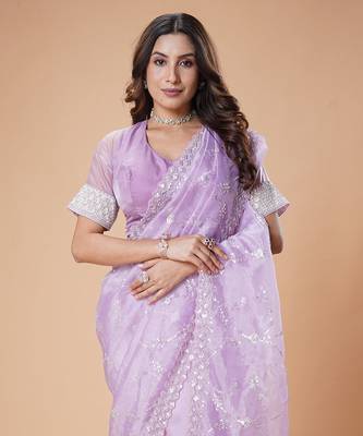 Purple elegant saree 2