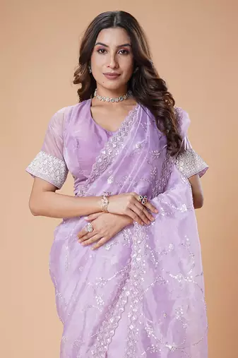 Purple elegant saree