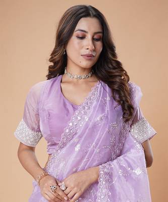 Purple elegant saree 3