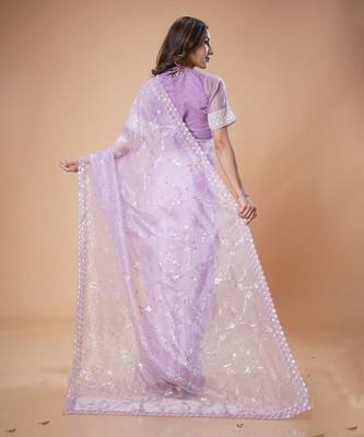 Purple elegant saree 4
