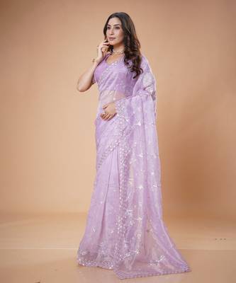 Purple elegant saree 5