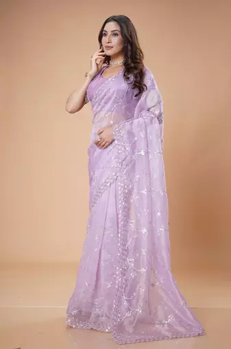 Purple elegant saree