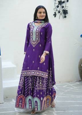 ROYAL BLUE EMBROIDERY PARTY WEAR SUIT SET 2