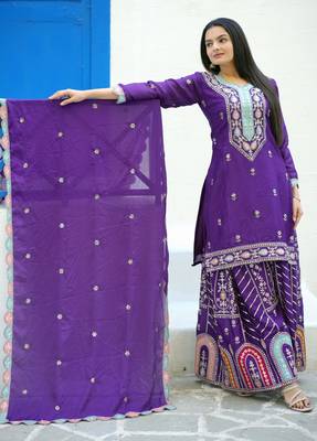 ROYAL BLUE EMBROIDERY PARTY WEAR SUIT SET 4