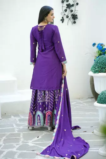 ROYAL BLUE EMBROIDERY PARTY WEAR SUIT SET