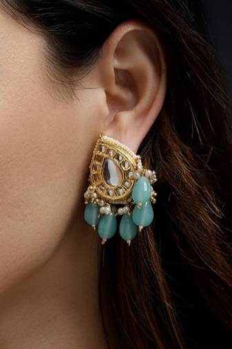 Aab-e-neel drop earring