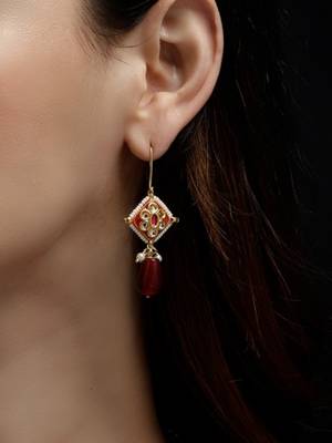 Rang-e-anar drop earring 1
