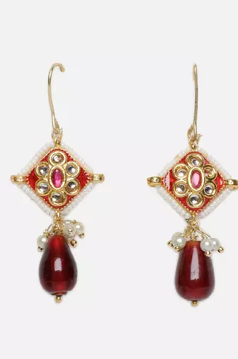 Rang-e-anar drop earring