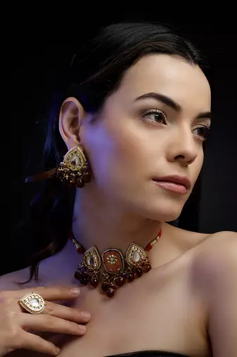 Rang-e-atish drop earring