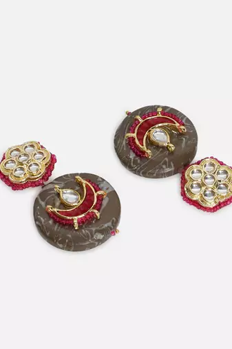 Khaak rang drop earring