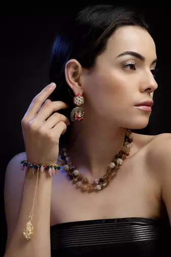 Khaak rang drop earring