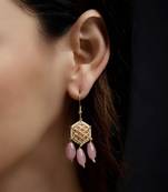 Rosy charm drop earring