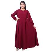 Kids umbrella cut abaya- maroon
