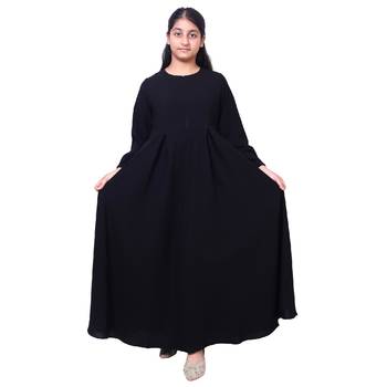 Kids umbrella cut abaya- black 1