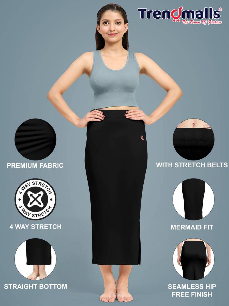 Solid nylon soft  petticoat skirts for women saree silhouette shape wear dress for saree shapewear