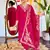 "Radiant Red Embroidered Viscose Chanderi Kurta Pant Dupatta Set