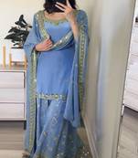 Ocean Blue Georgette sharara set.