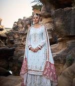 Designer foux gorgette ready to wear sharara suit for eid