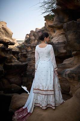 Designer foux gorgette ready to wear sharara suit for eid 2