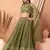 green georgette sequins work lehenga set choli with dupatta for women