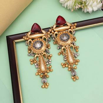 Maroon color  oxidised earrings 1