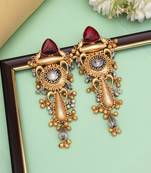 Maroon color  oxidised earrings