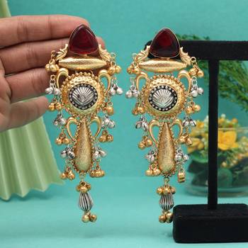 Maroon color  oxidised earrings 2