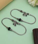 Black color oxidised anklets